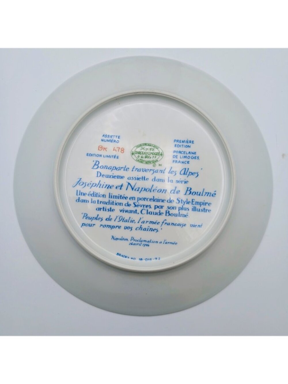 Limoges France Napoleon & Josephine Collector Plates Set 4 Hand Painted 8.25" - Picture 7 of 9